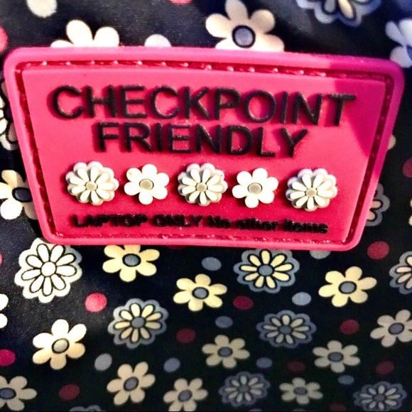 Large Purple & Pink Vera Bradley Laptop Travel Bag - Picture 3 of 7